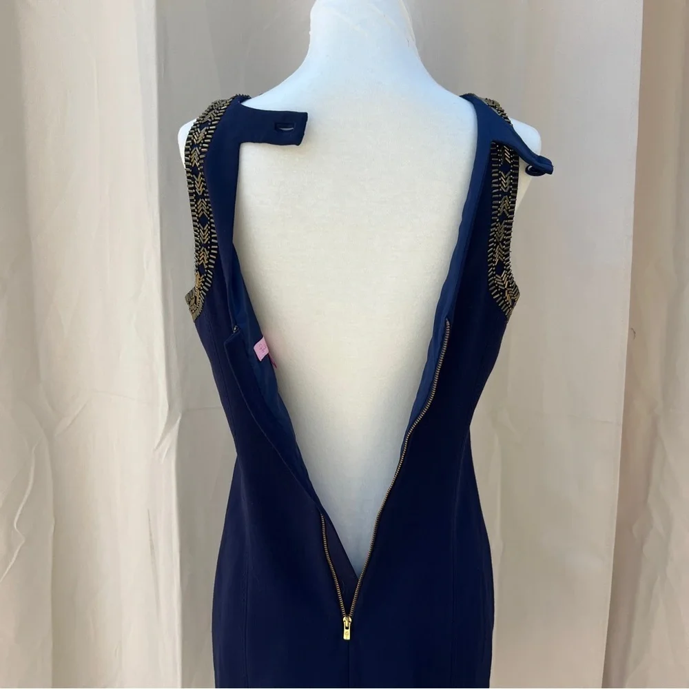 Lilly Pulitzer Size 2 Chrissy Sleeveless Beaded classy Shift Dress - Picture 14 of 16
